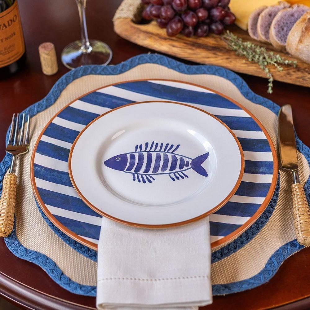 Jogo Americano Copa E Cia Avulso Brazil Nature Lola Circular Azul - 2