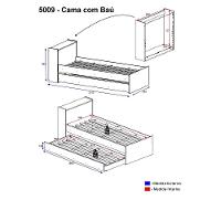 Bicama com Baú Embutido para Colchão 190cmx80cm Branca - 5