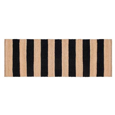 Tapete Copa E Cia Sense Nature Daru Preto Com Natural - 60 X 180 Cm