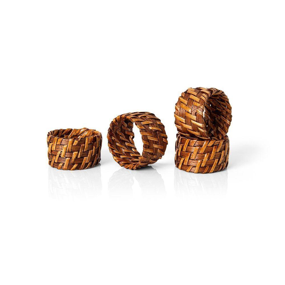 Anel De Guardanapo Copa E Cia 4 Peças Rattan E Bambu Natural - 1