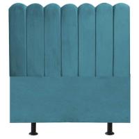 Cabeceira Nuvem Cama King 195 Cm Alanis Suede Azul Turquesa - 1