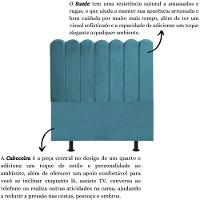 Cabeceira Nuvem Cama King 195 Cm Alanis Suede Azul Turquesa - 6
