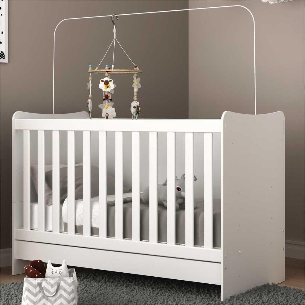 Berço 4 Em 1 Para Colchão 70 X 130 Cm Multimóveis Evolution Vira Escrivaninha Branco - 2