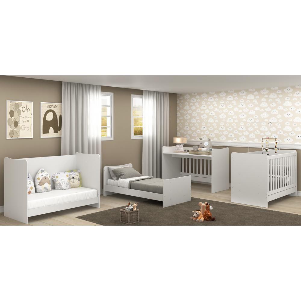Berço 4 Em 1 Para Colchão 70 X 130 Cm Multimóveis Evolution Vira Escrivaninha Branco - 4