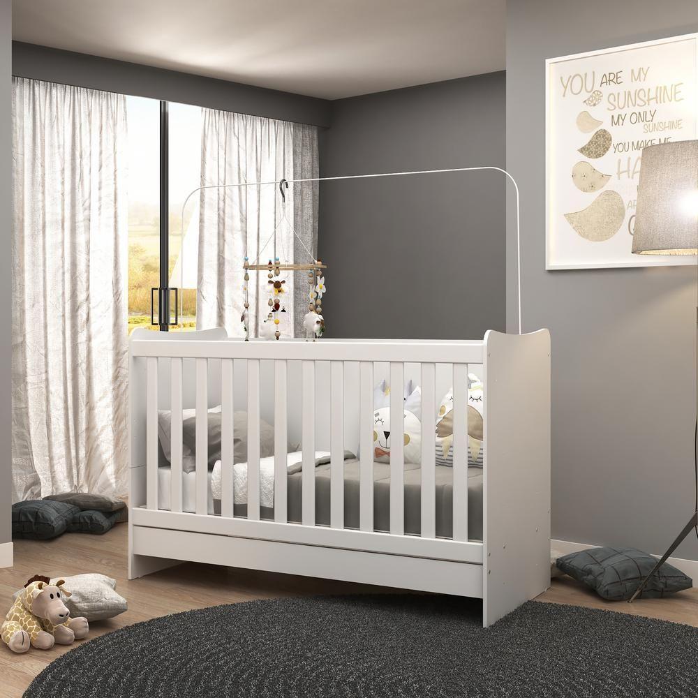 Berço 4 Em 1 Para Colchão 70 X 130 Cm Multimóveis Evolution Vira Escrivaninha Branco - 7