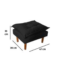 Poltrona De Amamentação Loana Com Puff Suede Preto - 6