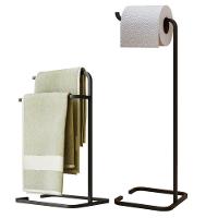 Porta Papel Higiênico E Porta Toalha De Banheiro Level Preto - 1