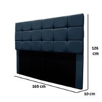 Cabeceira Cama Box Queen 160 Cm Bianca Suede Azul Marinho - 3