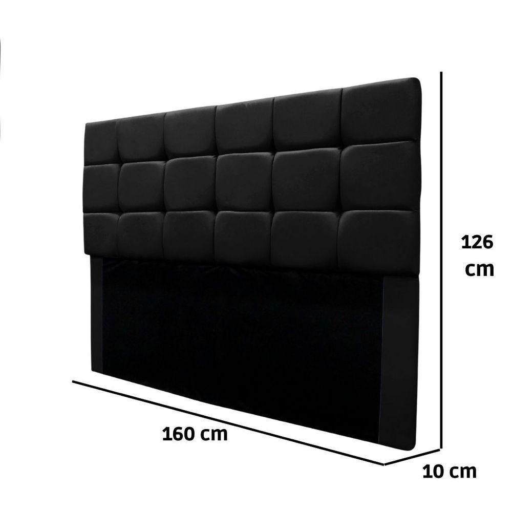 Cabeceira Cama Box Estofada Queen 160 Cm Bianca Suede Preto - 3
