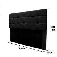 Cabeceira Cama Box Estofada Queen 160 Cm Bianca Suede Preto - 3