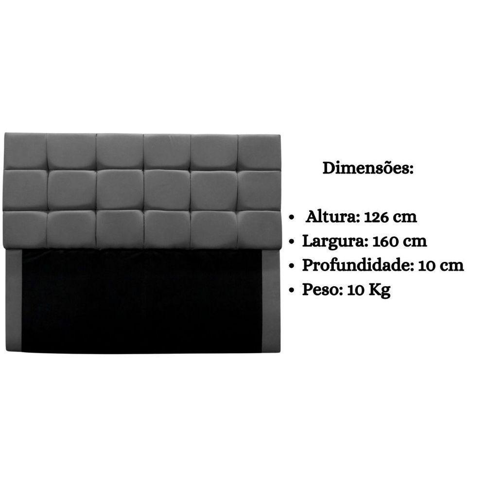 Cabeceira Cama Box Estofada Queen 160 Cm Bianca Suede Cinza - 8