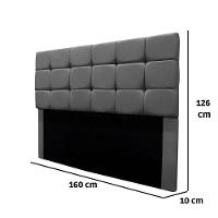 Cabeceira Cama Box Estofada Queen 160 Cm Bianca Suede Cinza - 3