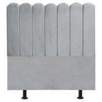 Cabeceira Nuvem Cama Solteiro 90 Cm Alanis Suede Cinza Claro - 1