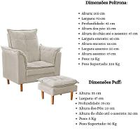 Poltrona De Amamentação Loana Com Puff Suede Bege Claro - 9