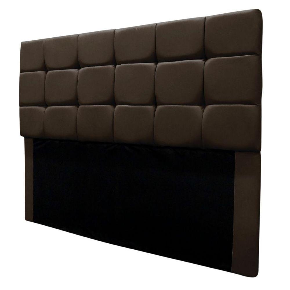 Cabeceira Cama Box Estofada Queen 160 Cm Bianca Suede Marrom - 9
