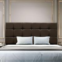 Cabeceira Cama Box Estofada Queen 160 Cm Bianca Suede Marrom