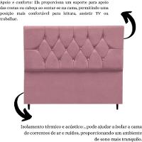 Cabeceira Cama Estofada Box Queen 160 Cm Geovana Suede Rosê - 6