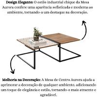 Mesa De Centro Decorativa Com Espelho Aurora Demolição Preto - 5