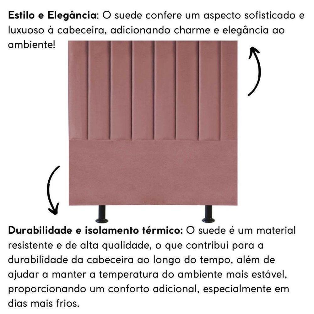 Cabeceira Estofada Cama Box Queen 160 Cm Sophia Carla Suede Rosê - 6