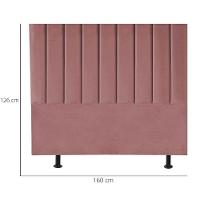 Cabeceira Estofada Cama Box Queen 160 Cm Sophia Carla Suede Rosê - 3