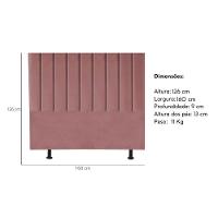 Cabeceira Estofada Cama Box Queen 160 Cm Sophia Carla Suede Rosê - 5