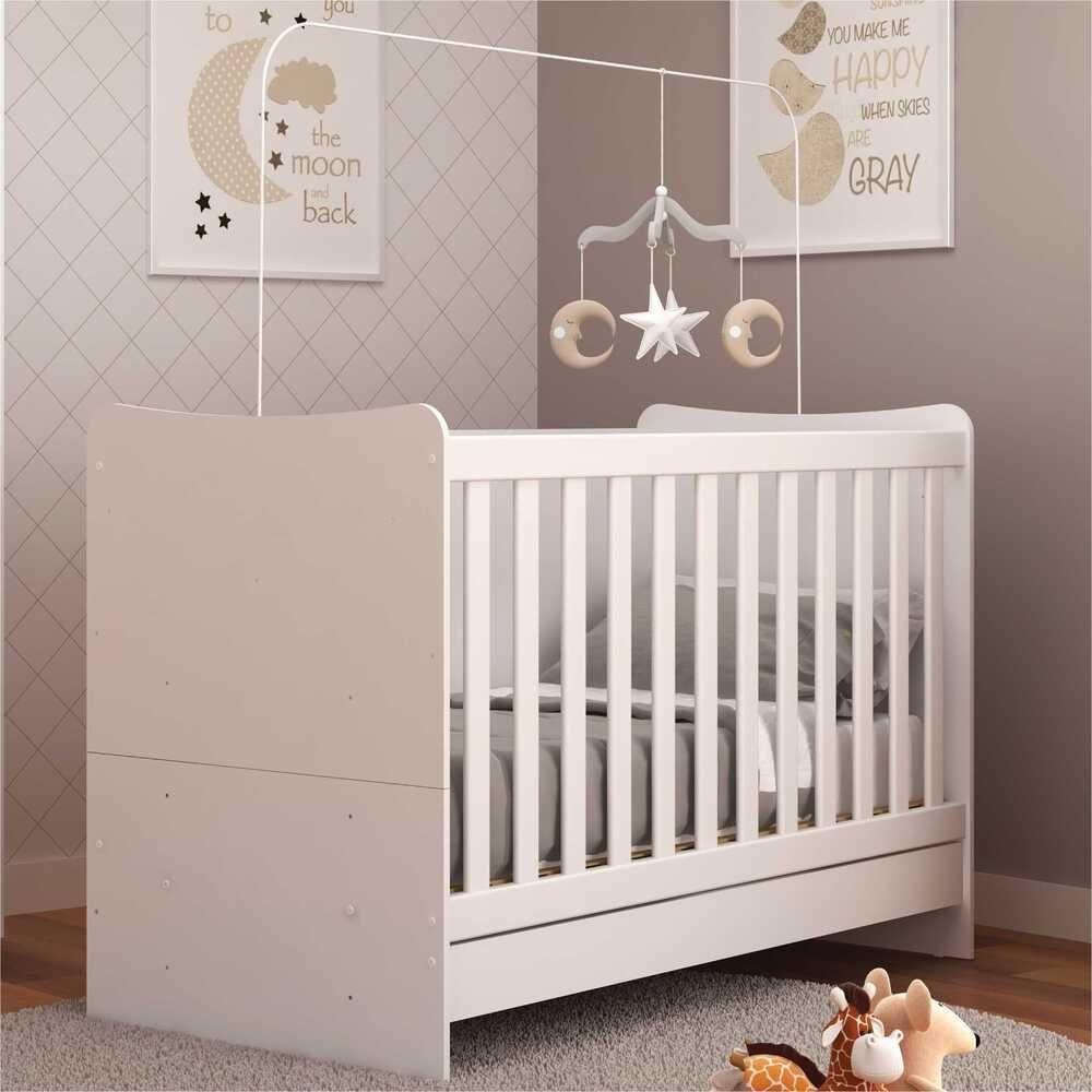 Berço 4 Em 1 Vira Escrivaninha Com Colchão Incluso Evolution Multimóveis Branco - 5