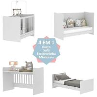 Berço 4 Em 1 Vira Escrivaninha Com Colchão Incluso Evolution Multimóveis Branco - 2