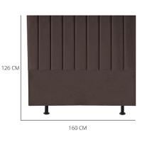 Cabeceira Estofada Cama Box Queen 160 Cm Sophia Carla Suede Marrom - 3