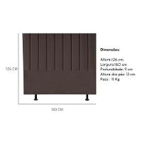 Cabeceira Estofada Cama Box Queen 160 Cm Sophia Carla Suede Marrom - 5