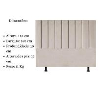 Cabeceira Estofada Cama Box Queen 160 Cm Sophia Carla Suede Bege - 5