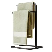 Porta Toalha Duplo Toalheiro Para Banheiro Level Preto - 1