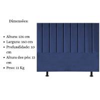 Cabeceira Estofada Cama Box Queen 160 Cm Sophia Carla Suede Azul Marinho - 5