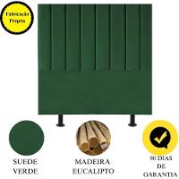 Cabeceira Estofada Cama Solteiro 90 Cm Sophia Carla Suede verde Musgo