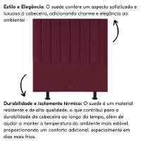 Cabeceira Cama Box Solteiro 100 Cm Sophia Carla Suede Bordô - 6