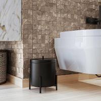 Suporte Papel Higiênico Com Lixeira De Banheiro Level Preto - 2