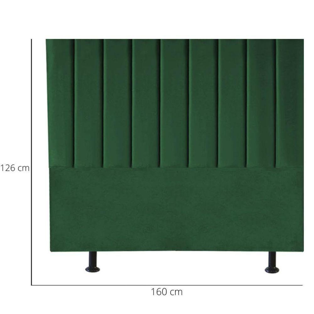Cabeceira Estofada Cama Box Queen 160 Cm Sophia Carla Suede verde Musgo - 3