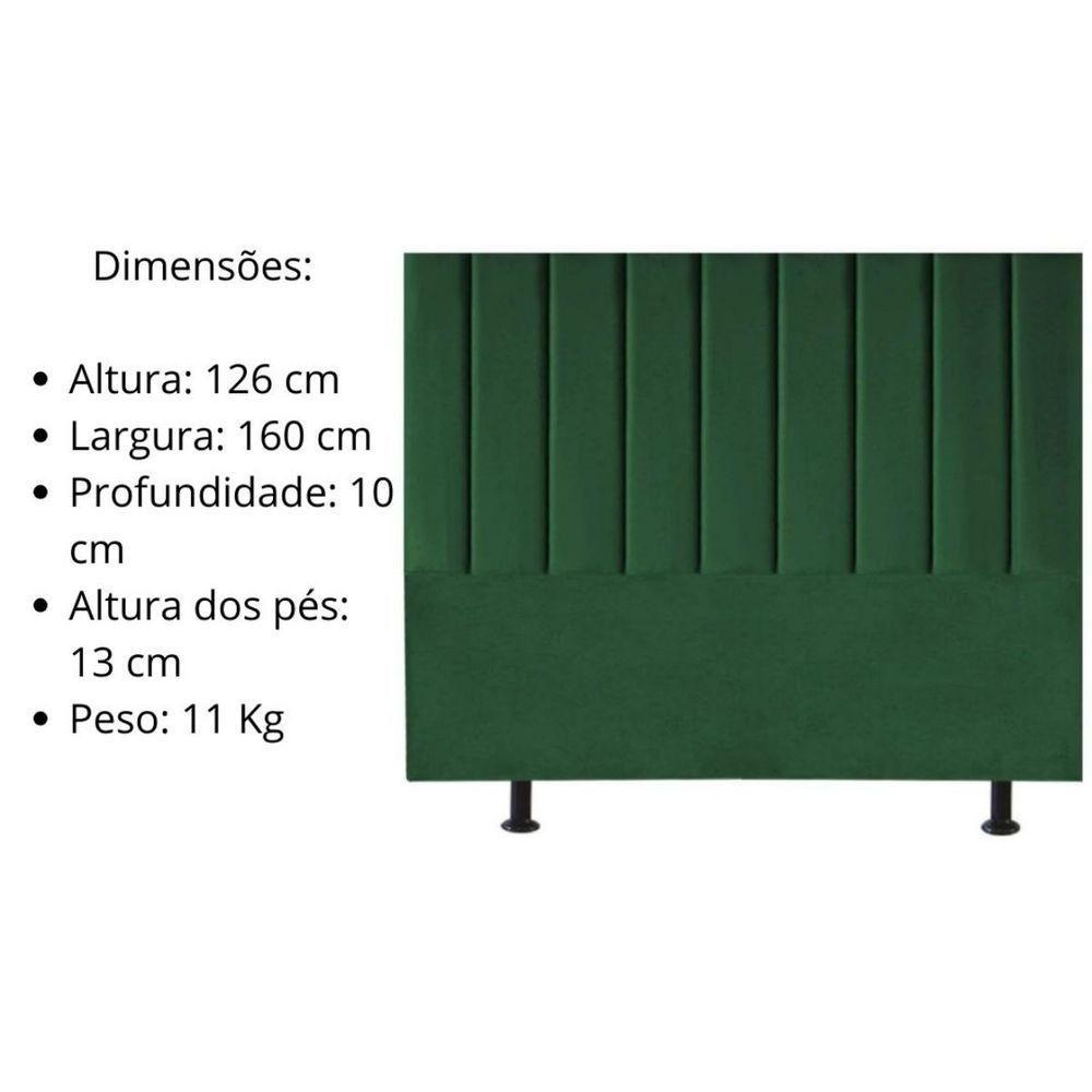 Cabeceira Estofada Cama Box Queen 160 Cm Sophia Carla Suede verde Musgo - 5