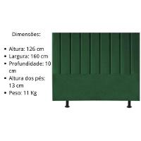 Cabeceira Estofada Cama Box Queen 160 Cm Sophia Carla Suede verde Musgo - 5