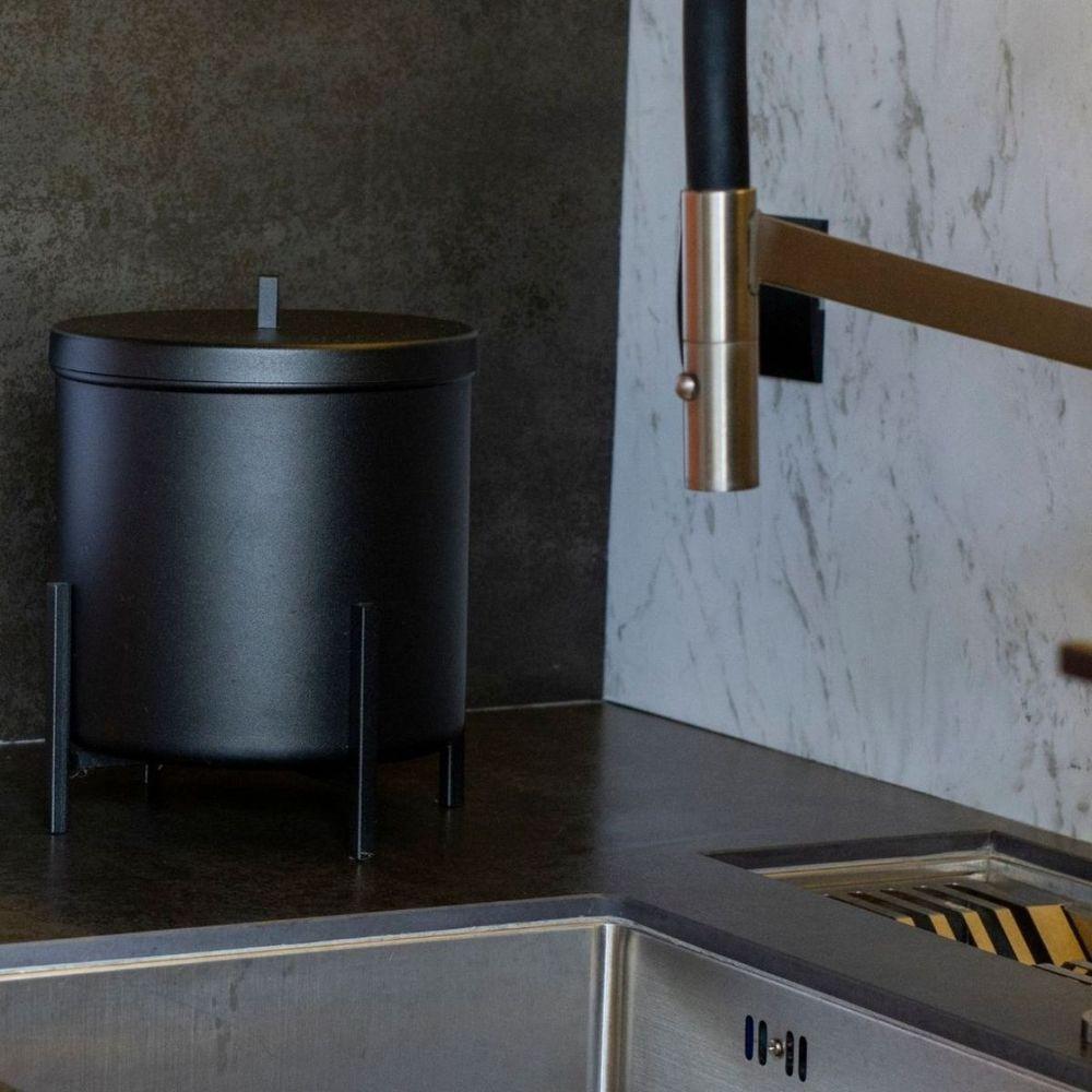 Kit 3 Lixeiras Cesto De Lixo De Banheiro Cozinha Level Preto - 2