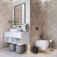 Kit 3 Lixeiras Cesto De Lixo De Banheiro Cozinha Level Preto - 7