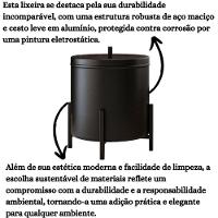 Kit Porta Toalha Suporte Papel Higiênico Lixeira Level Preto - 7