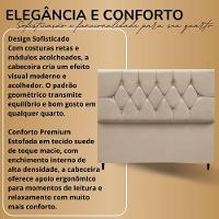 Cabeceira Estofada Solteiro 90 Cm Dante Com Frame Suede Azul Marinho - 5