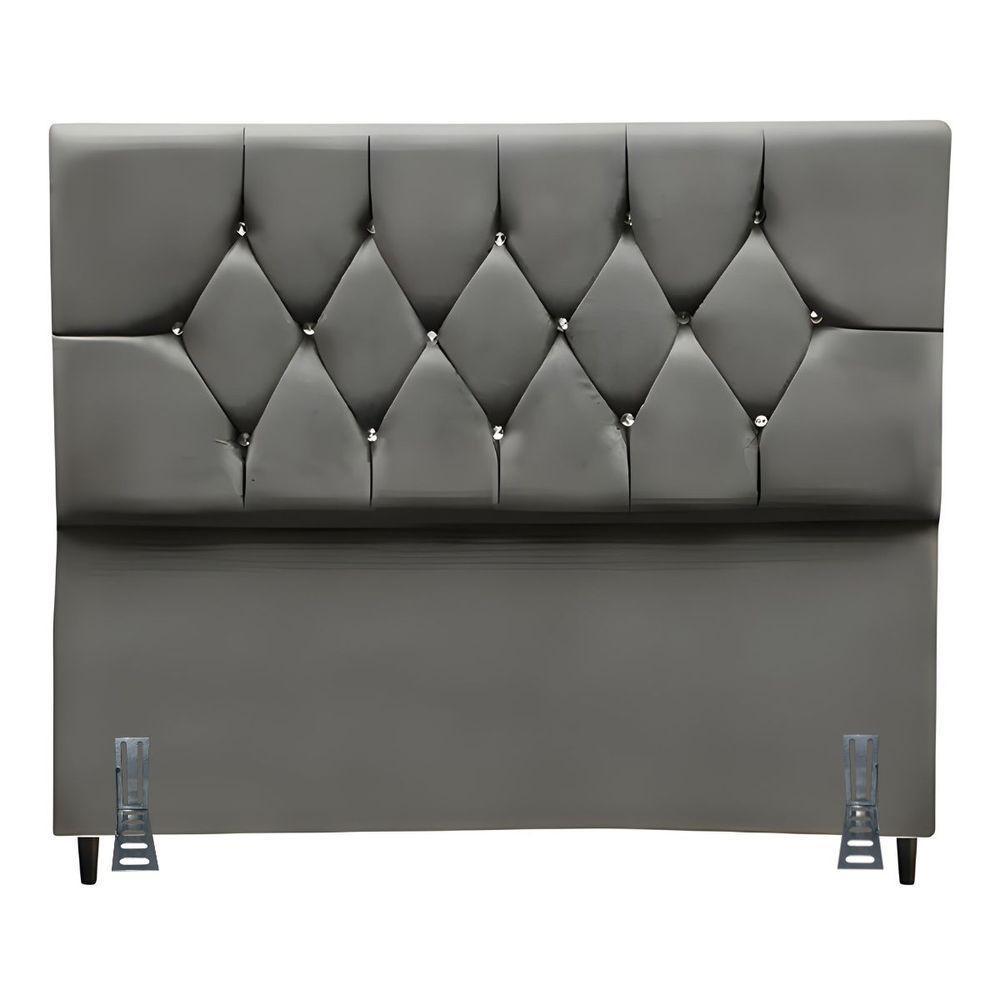 Cabeceira Para Cama Casal 140 Cm Brenda Com Frame Suede Cinza - 1