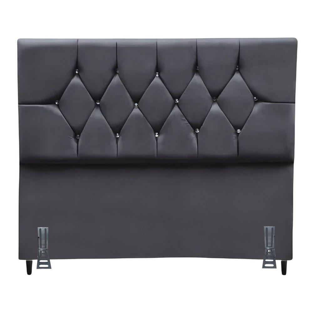 Cabeceira De Cama Box King 195 Cm Dante Com Frame Suede Cinza Escuro - 2