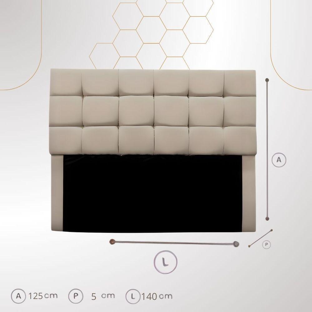 Cabeceira Casal 140 Cm Estofada Mali Em Suede Com Frame Bege Escuro - 2