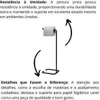Kit 3 Porta Papel Higiênico Para Banheiro Level Preto