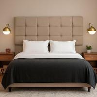 Cabeceira King 195 Cm Estofada Mali Em Suede Com Frame Bege Escuro - 2