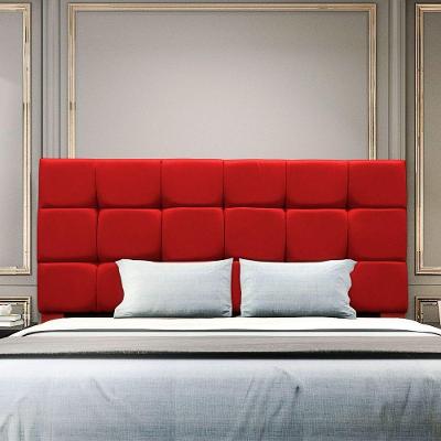 Cabeceira King 195 Cm Estofada Malta Em Suede Com Frame Vermelho