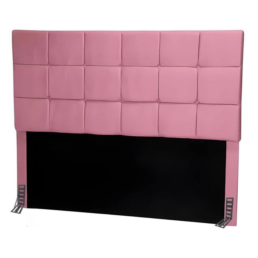 Cabeceira Queen 160 Cm Estofada Mali Em Suede Com Frame Rosa - 1