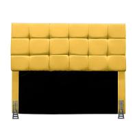 Cabeceira Cama Box Solteiro 90 Cm Malta Em Suede Com Frame Amarelo - 2